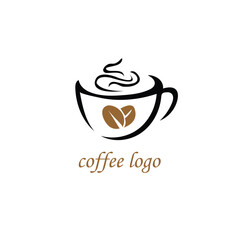 coffee cup with modern cup logo design