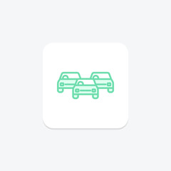 Traffic Jam duotone line icon , vector, pixel perfect, illustrator file