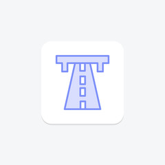 Motorway duotone line icon , vector, pixel perfect, illustrator file