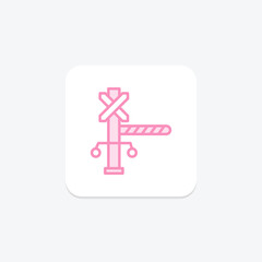 Level Crossing duotone line icon , vector, pixel perfect, illustrator file