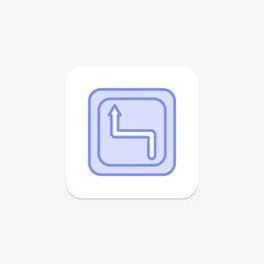 Curve Ahead Sign duotone line icon , vector, pixel perfect, illustrator file