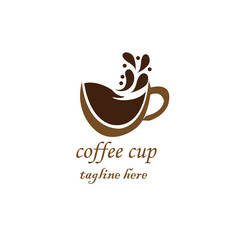 Minimal abstract coffee with cup logo