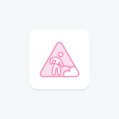 Roadworks Sign duotone line icon , vector, pixel perfect, illustrator file