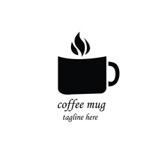 coffee cup icon with black cup logo design