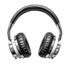 A pair of stylish black and silver headphones for audio enjoyment.