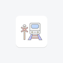 Railroad lineal color icon , vector, pixel perfect, illustrator file