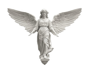 Isolated Angel Statue with Wings
