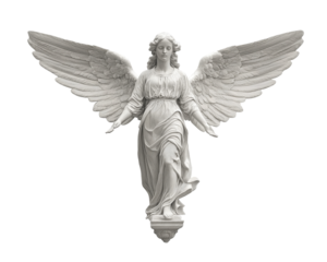 Isolated Angel Statue with Wings