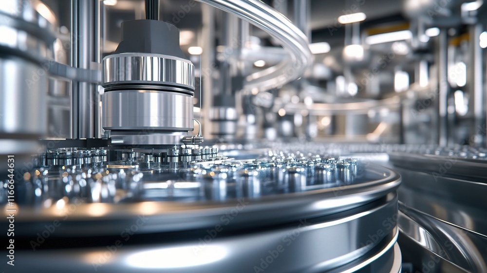 Poster innovative automated factory processes with advanced machines