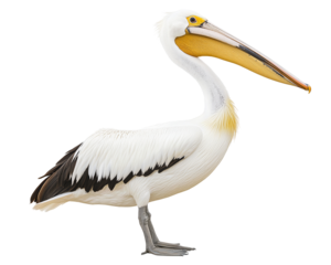 Isolated White Pelican Standing