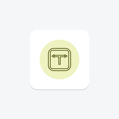 Fototapeta premium T-Junction Sign pentaglow , vector, pixel perfect, illustrator file