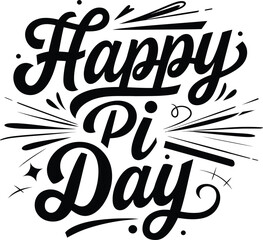 Creative Pi Day Typography Silhouette Vector Design