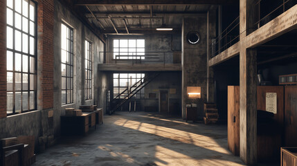 Industrial Warehouse Interior with Organized Shelves, Stacked Pallets, and Spacious Logistics Workspace






