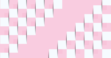 3D abstract background with pink and papercut minimalis