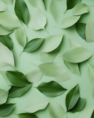Obraz premium Elegant Pastel Green Leaves for Easter, Thanksgiving, and Earth Day Celebrations