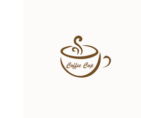 cup of coffee with heart logo design