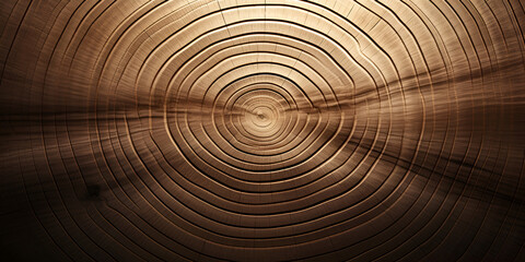 Concentric Wooden Tree Rings Depicting the Timeline of Nature