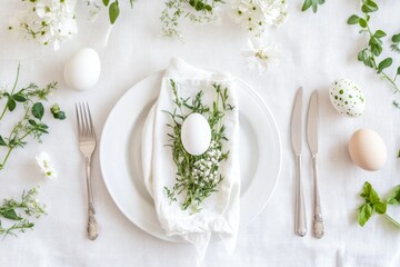 Elegant Spring Table Setting with Pastel Accents for Easter, Thanksgiving, and Mothers Day Celebrations
