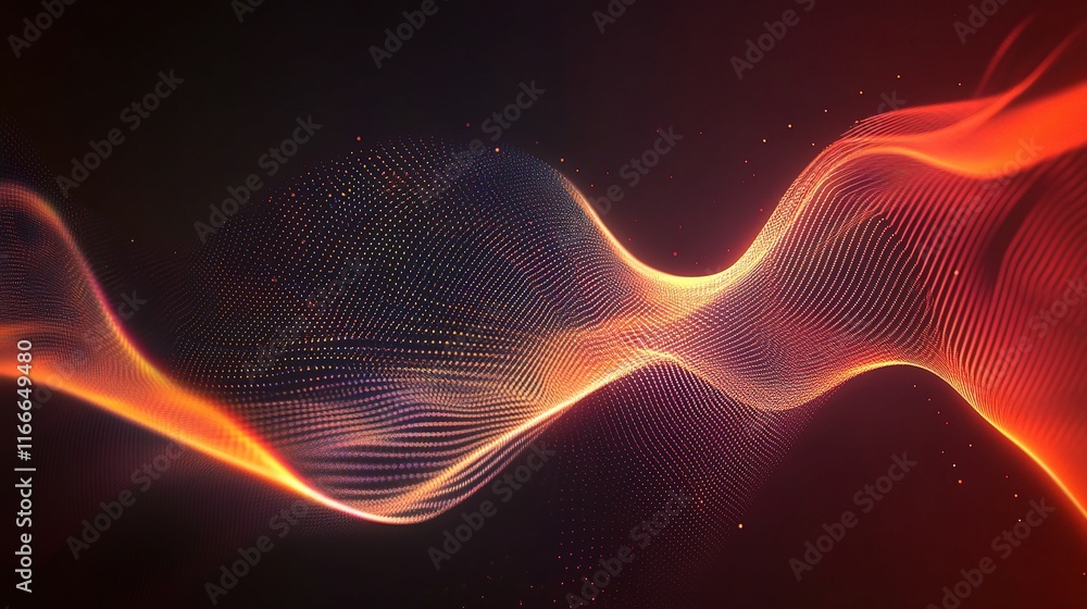 Poster vibrant abstract digital background with intersecting lines and waves