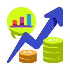 graph with coins
graph and money