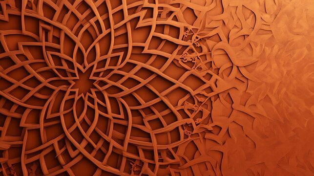 Abstract Brown Geometric Pattern Design Artwork