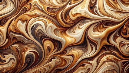 Abstract beige and brown marble swirls create an organic, flowing texture, captured in artful photography.