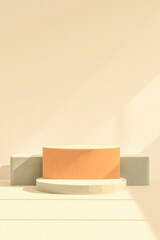 minimalist product display with geometric shapes