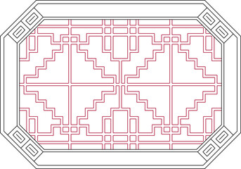 sketch vector illustration silhouette design ornament decoration wardrobe partition classic vintage ethnic traditional chinese.eps