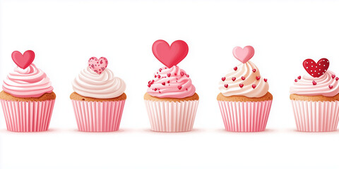 cupcake with pink frosting and sprinkles valentine heart