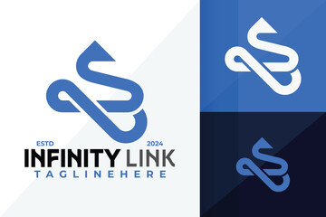 Letter S Infinity Link Logo Icon Vector Design Illustration