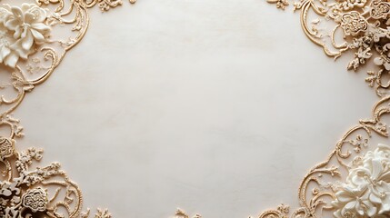 Elegant Floral Frame Design With Gold Accents