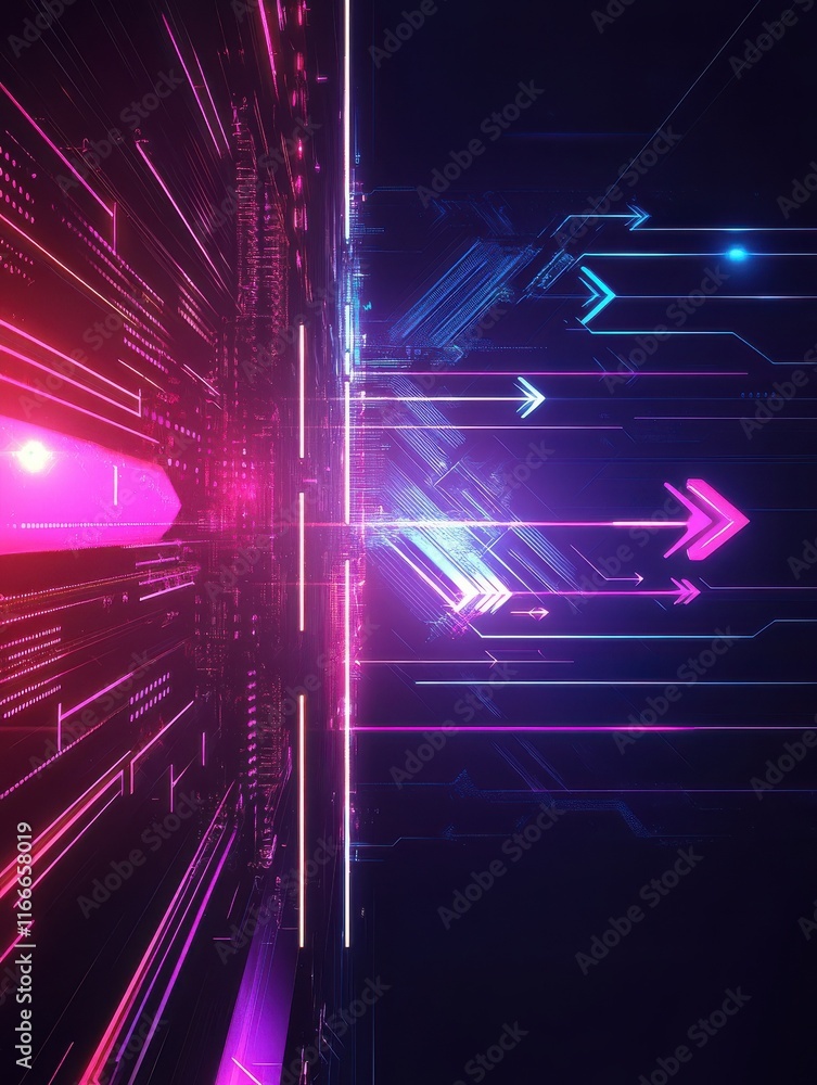 Poster abstract tech background with arrows