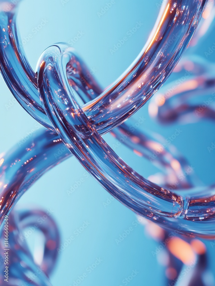 Poster abstract connections on blue background. tech concept. 3d rendering