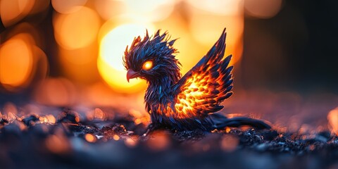 newborn baby phoenix rising from the ashes -