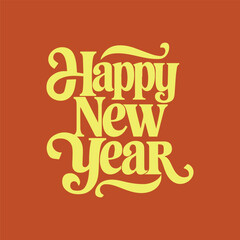 Celebrating the arrival of 2025 brush calligraphic lettering wishing a happy new year.