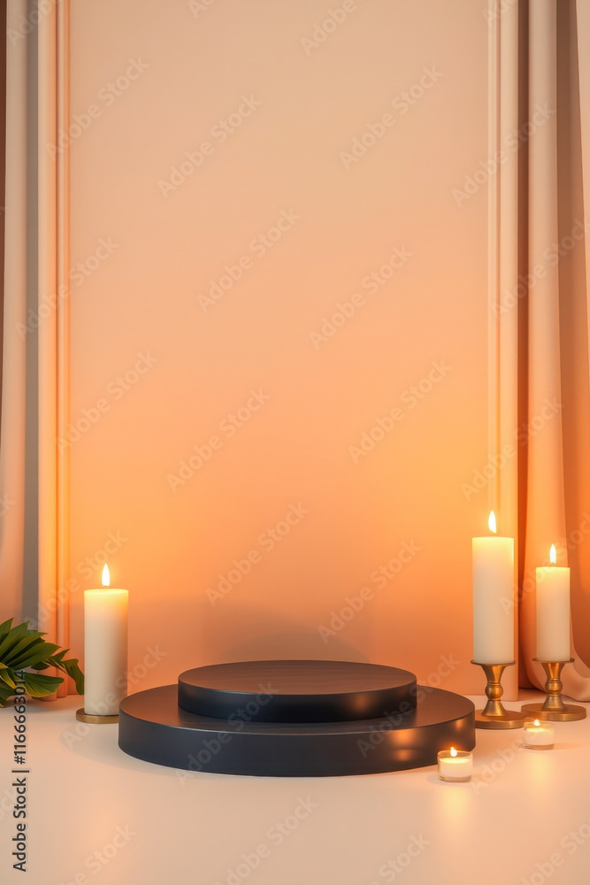Poster subtle illumination a two-tiered display platform