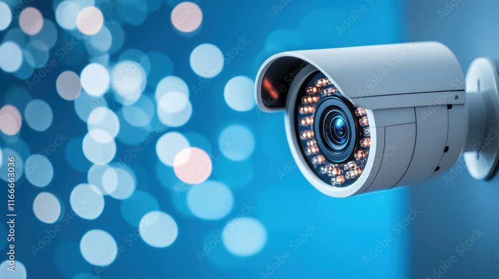 Poster a security system control panel with multiple camera feeds and alarm statuses, demonstrating the rol