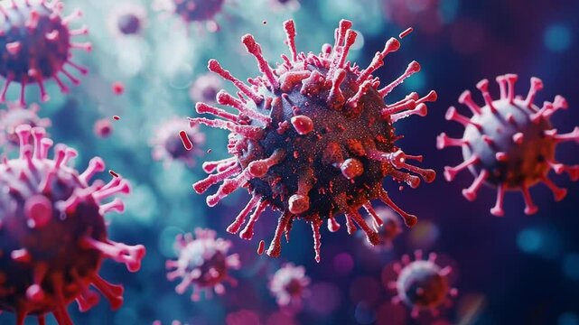 Microscopic View of Virus Particles 