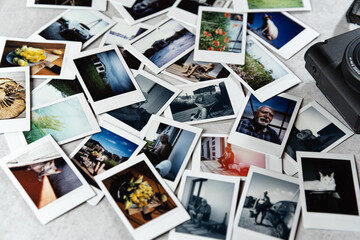 Collection of polaroid pictures showcasing diverse moments and memories