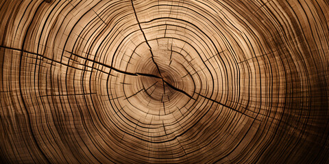 Detailed Wooden Tree Rings Symbolizing the Passage of Time