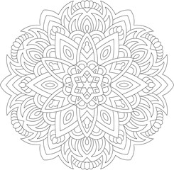 Intricate  Mandala Coloring Page - Relaxing and Detailed Design for Mindful Creativity