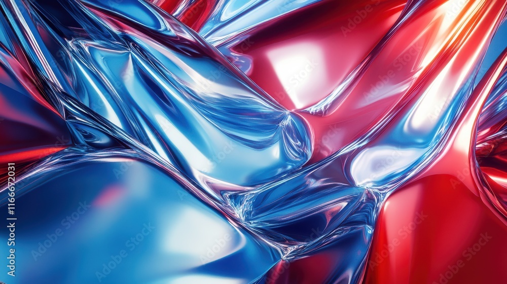 Poster abstract background in blue and red colors. geometric background with gradient. shiny texture