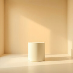cylindrical pedestal a sunlit corner