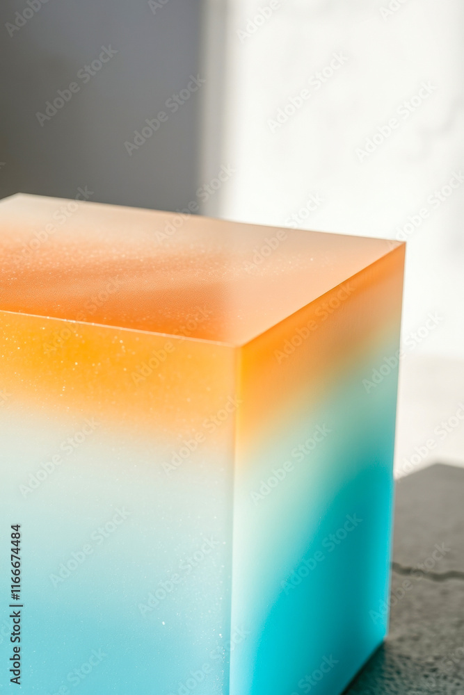 Poster translucent cube with --teal gradient