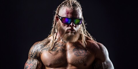 retro 90's style professional wrestler in a modern aesthetic