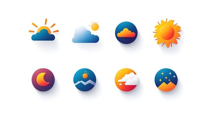 Weather icons display digital design graphic environment colorful
