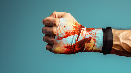 Painted Hand Symbolizing Art and Expression