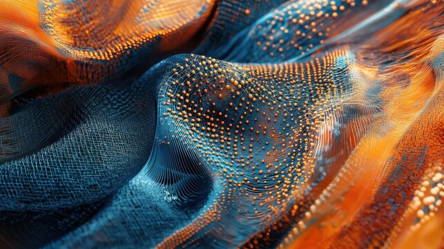 Digital graphic abstract background for technological processes, neural networks, digital data storage, particle flow, fundamentals of artificial intelligence Technology Network Background, banner