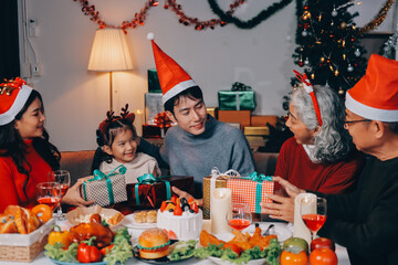 Christmas family portrait - Happy family together in Christmas