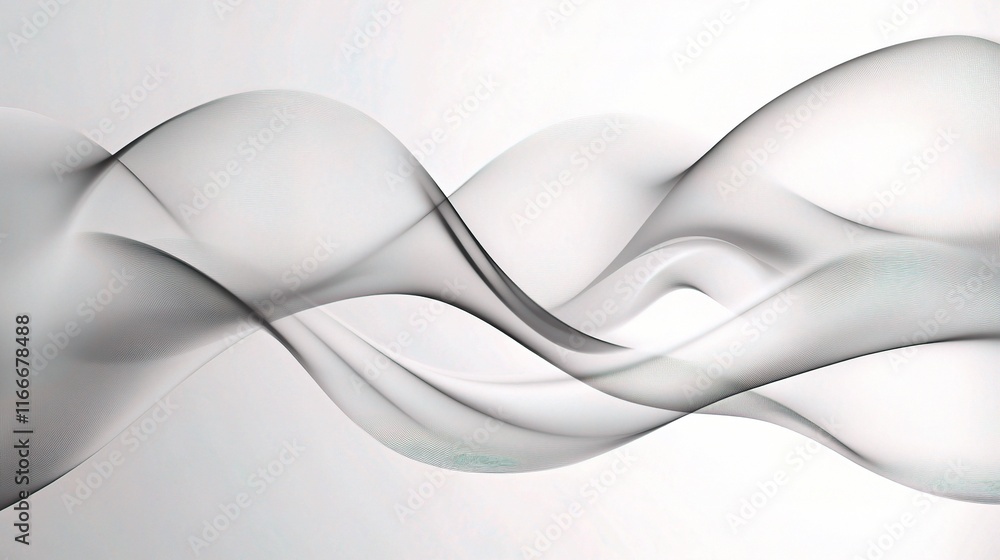 Poster abstract grey background with dynamic flowing waves and patterns